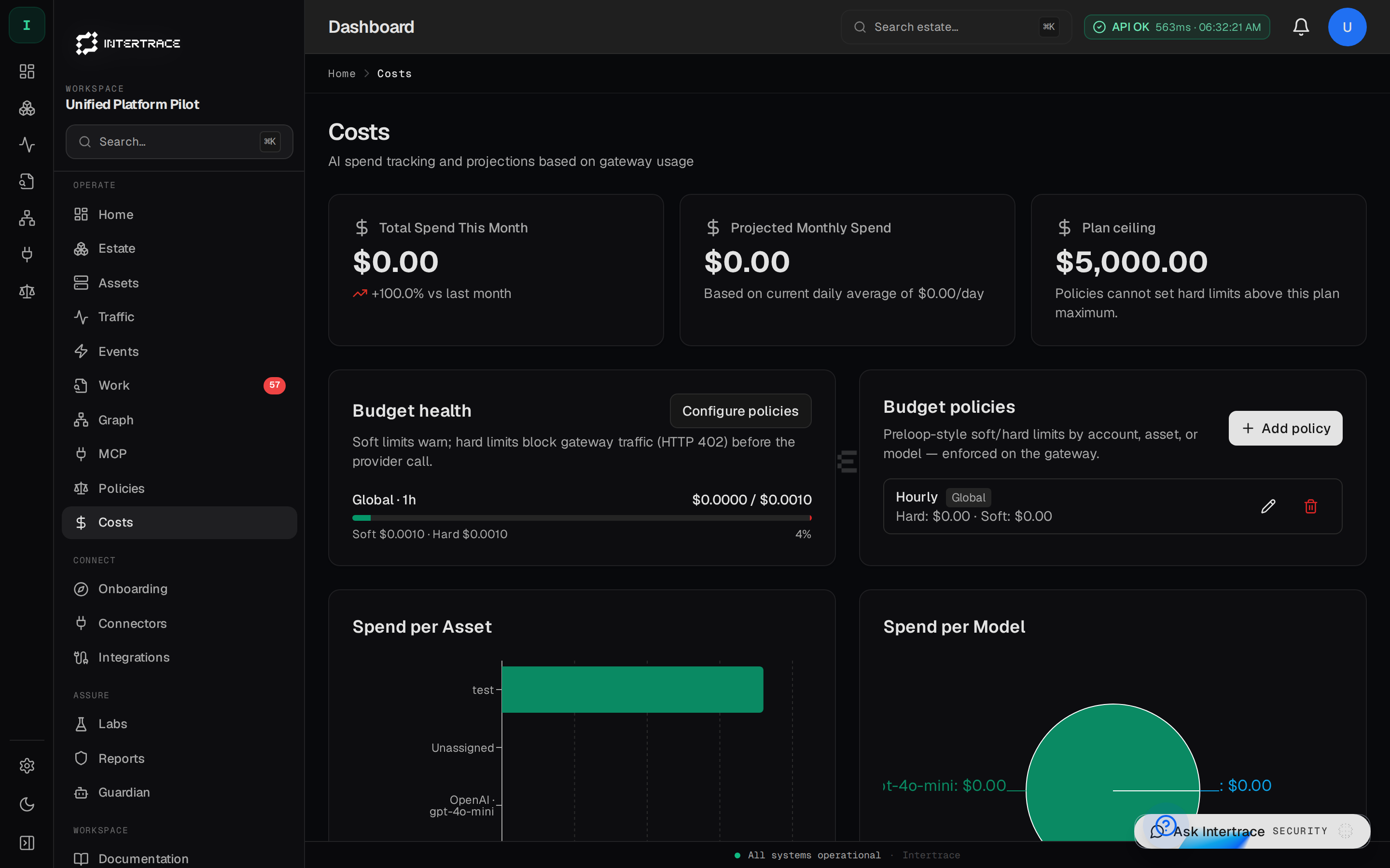 Costs at /dashboard/costs
