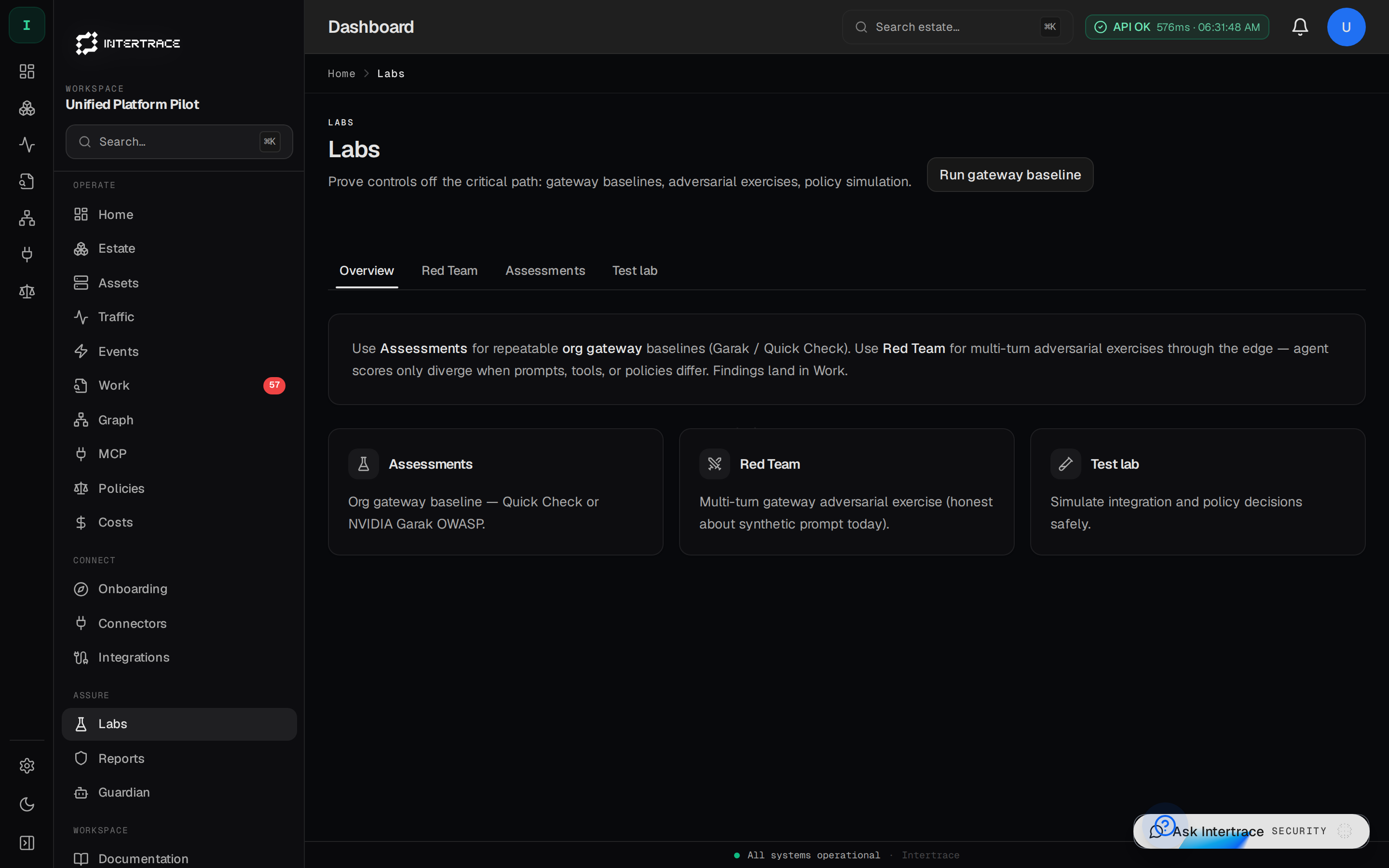 Labs / Red Team at /dashboard/labs