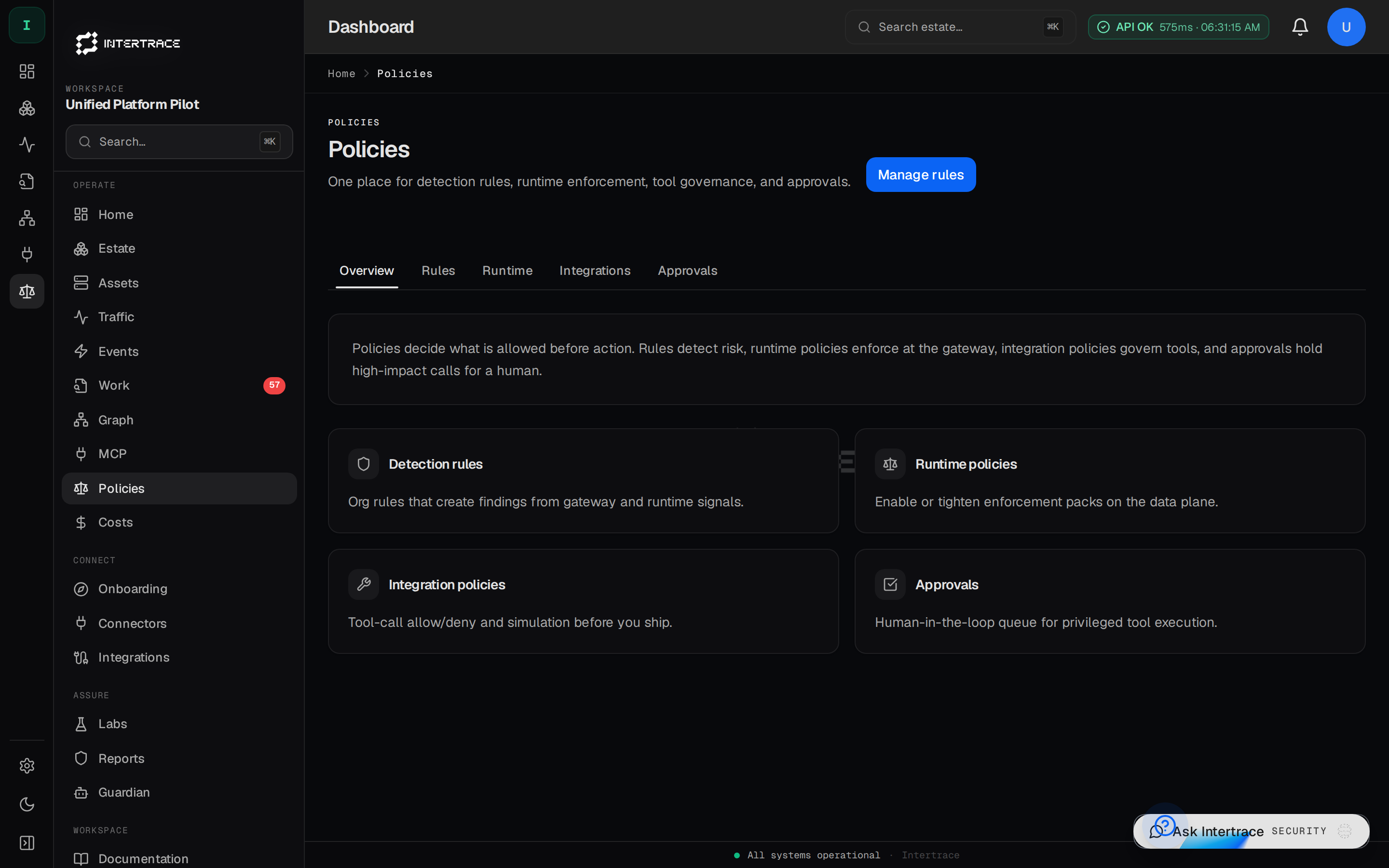 Policies at /dashboard/policies